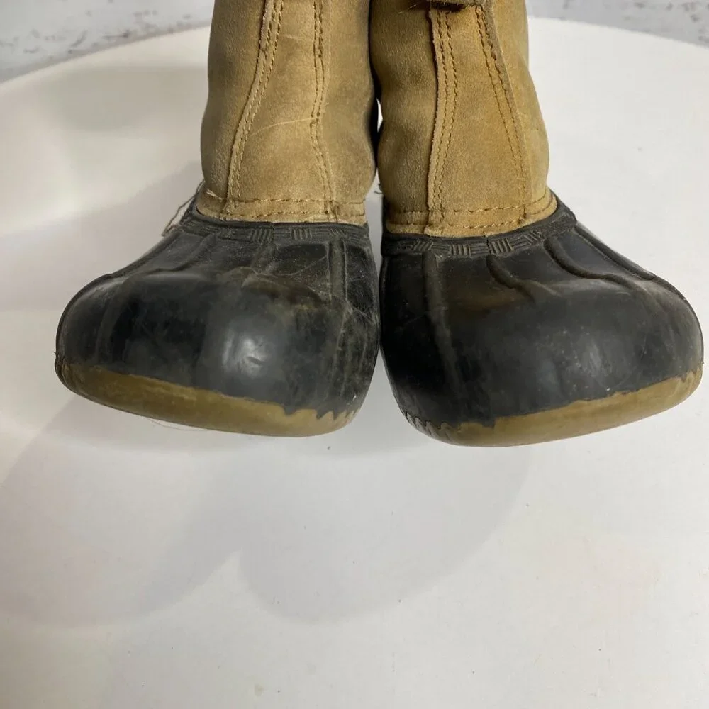 Lands End Boys Brown Insulated Flannel Lined Chelsea Laceless Duck‎ Boots Size 2